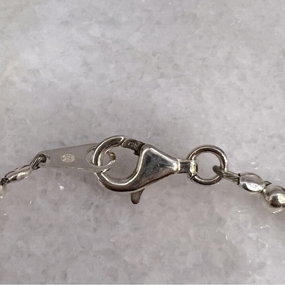Sterling Silver Graduated Beaded Ball Necklace - Picture 10 of 12